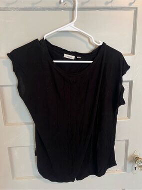 Wilfred Black Short-Sleeve Scoop Neck Tee